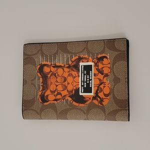 COACH Brown Signature Vandal Gummy Bear Passport Holder